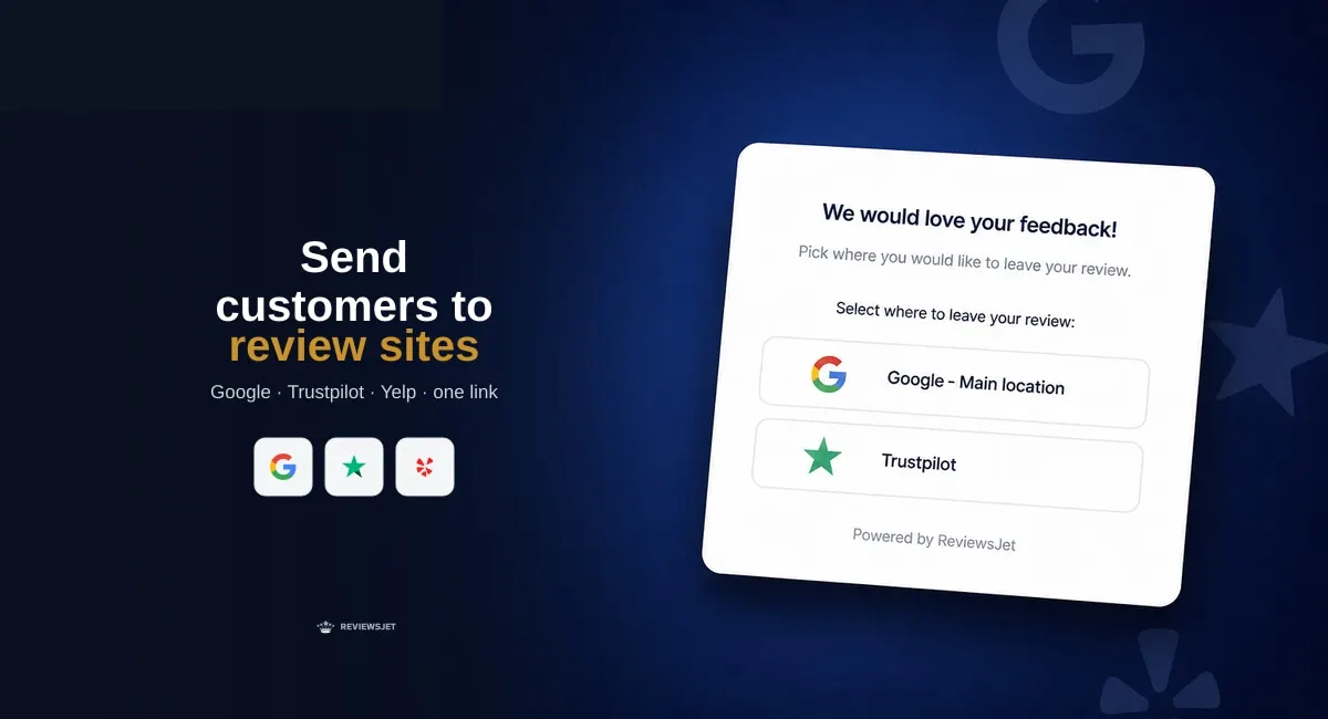 How to Send Customers to Google, Trustpilot, or Yelp to Leave a Review