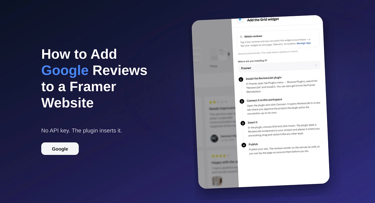 How to Add Google Reviews to a Framer Website