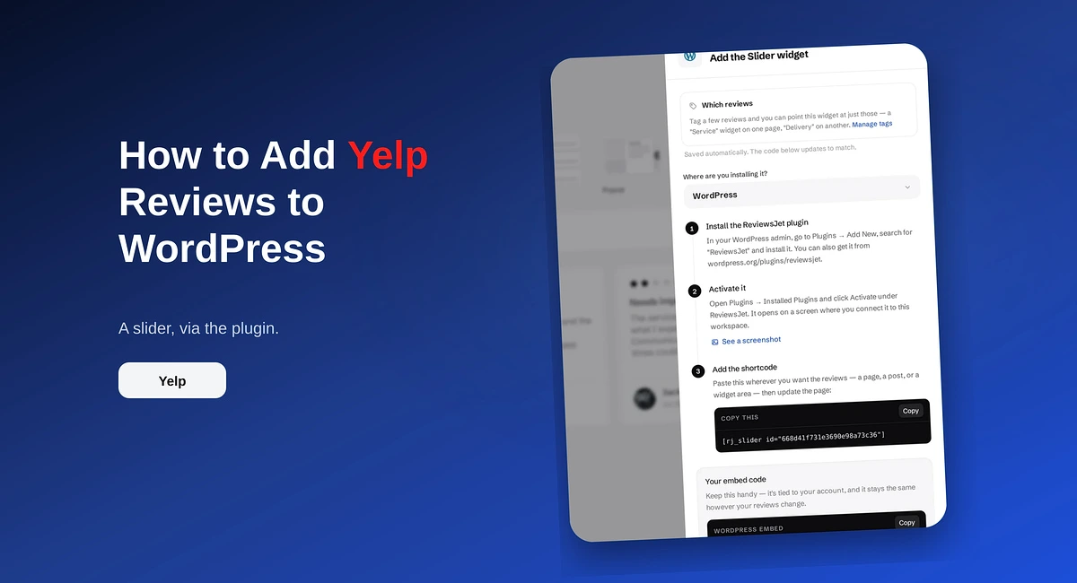 How to Add Yelp Reviews to WordPress
